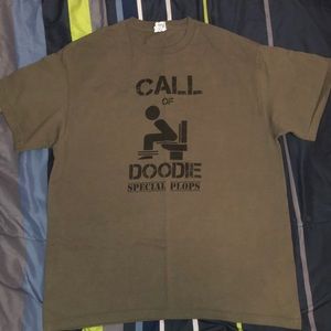 Dark Green Call of Doodie Graphic T-shirt